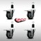 Service Caster 3.5'' SS Thermoplastic Rubber Swivel 1-1/2'' Expanding Stem Caster Set Total Lock Brake, 4PK SCC-SSEXTTL20S3514-TPRB-112-4 - alternate 2